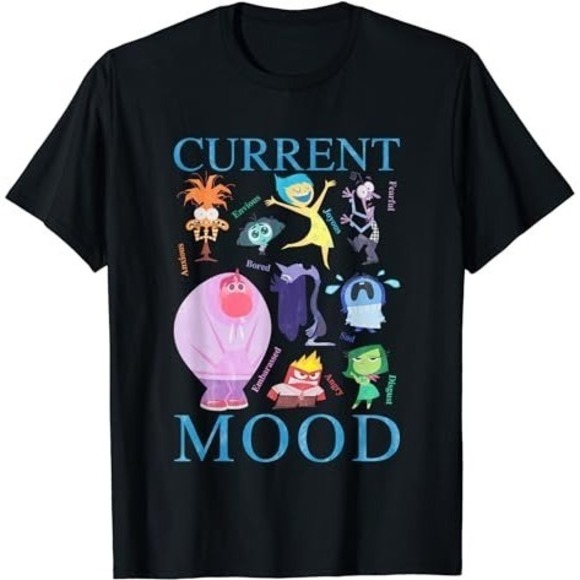 Disney Pixar Inside Out 2 Current Mood Many Emotions Vtg style T-Shirt - Picture 1 of 4